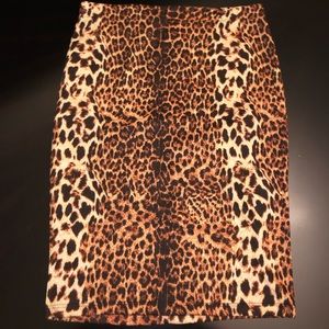 Cheetah Print Bodycon Midi Skirt